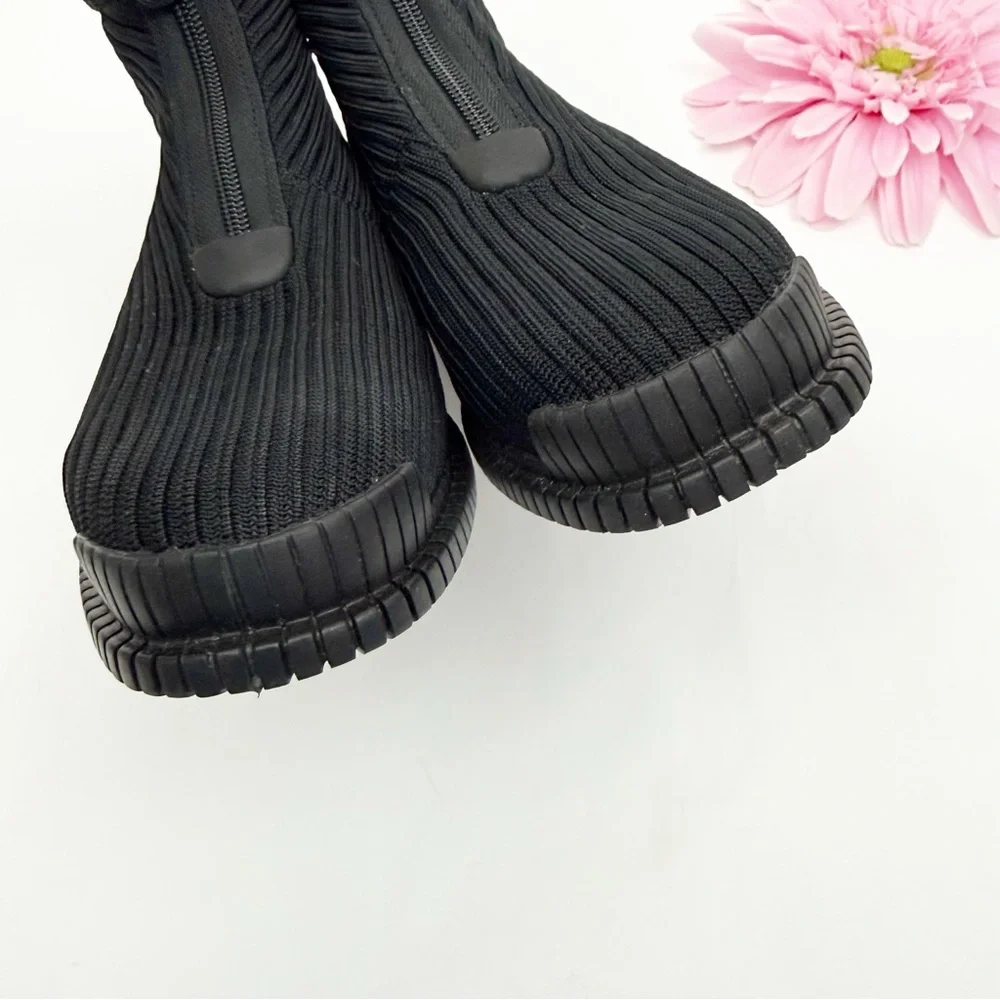 Camper Pix Ribbed Tencel Lyocell Ankle Boots Black